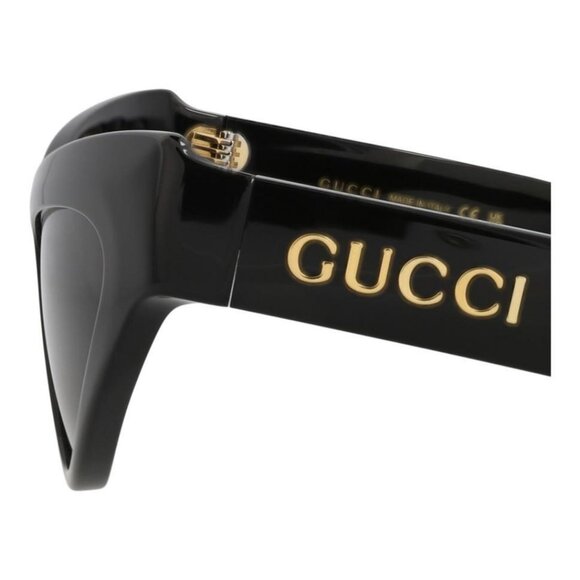 Gucci Womens Cat Eye Black Black Grey Fashion Designer Eyewear - Picture 4 of 4